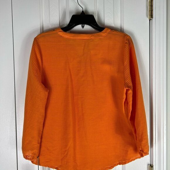 NWT Liz Claiborne Orange Blouse Small - Picture 2 of 3
